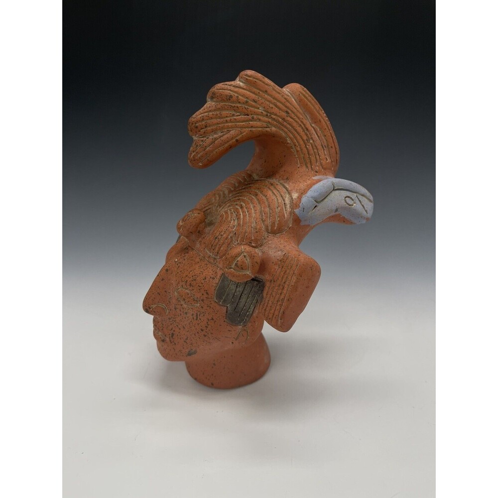 Mexico Aztec Clay Figure Sculpture Pottery Terracotta‎ Head Bust King Maya Inca